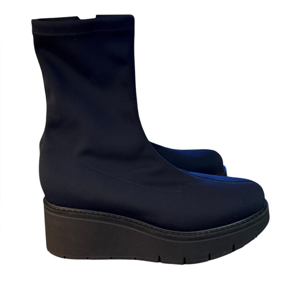 NWOT La Canadienne Jared Knit Platform Navy Booties – Sz 8.5 M